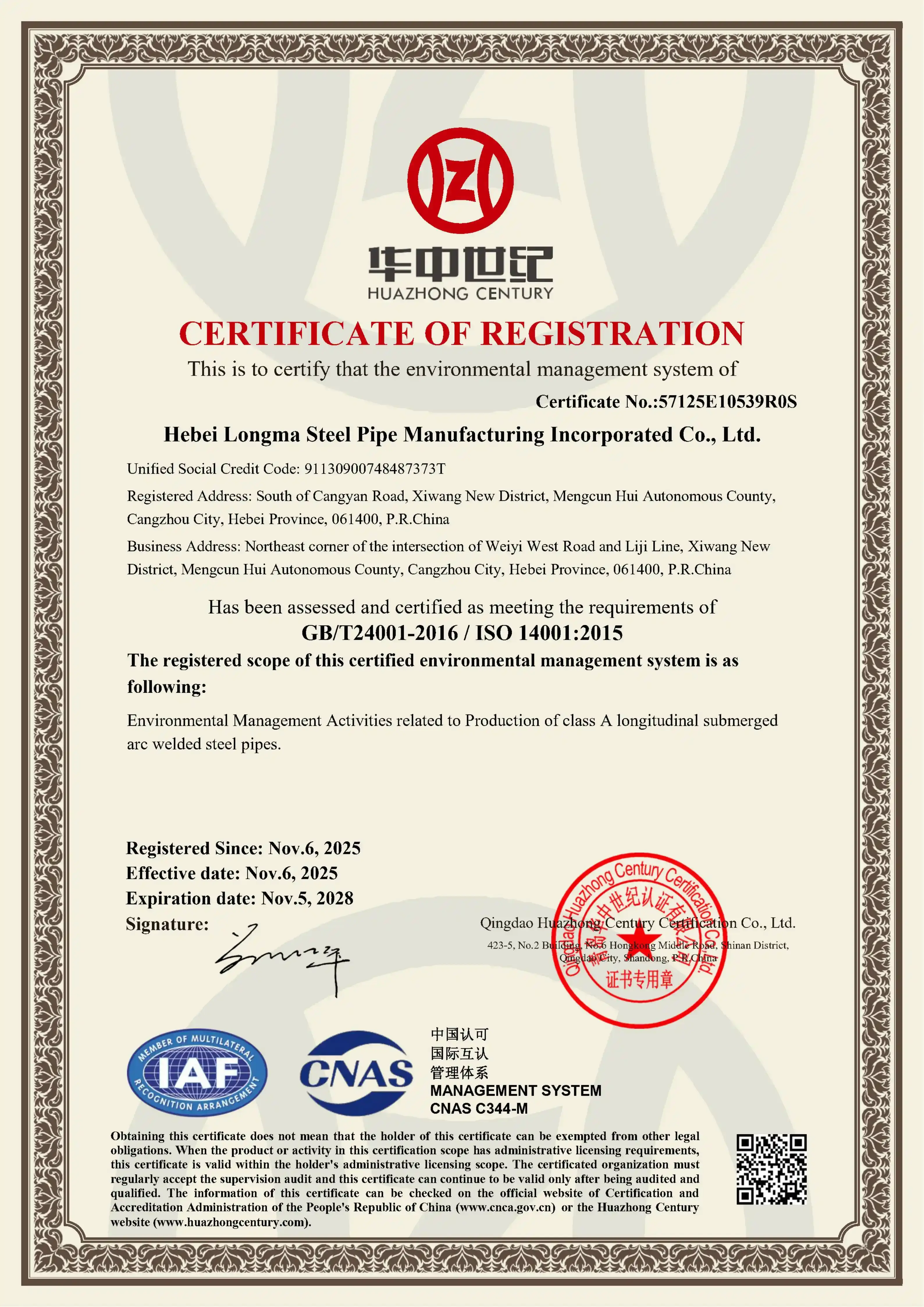 Certificado ISO 14001